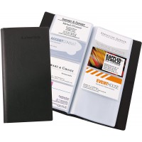 SIGEL VZ172 Porte-cartes de visite, jusqu'a  192 cartes, 9 x 5,8 cm, similicuir, noir