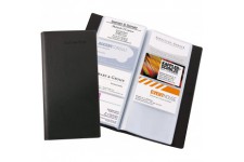 SIGEL VZ172 Porte-cartes de visite, jusqu'a  192 cartes, 9 x 5,8 cm, similicuir, noir