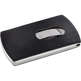 SIGEL VZ121 etui pour carte de visite "Snap", jusqu'a  12 cartes, 9,1 x 5,7 cm, noir/inox