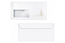 SIGEL DU084 Enveloppes motif arbre de Noel or, format DL (11 x 22 cm), 50 pieces