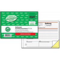 Sigel SD120 Carnet de recus pour petit entrepreneur Format A6, orientation paysage Avec impression securisee Papier a