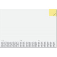 SIGEL HO490 Sous-main, bloc papier, calendriers sur 3 ans, blanc avec bloc notes jaune integre, A2 (59,5 x 41 cm), blanc et jaun