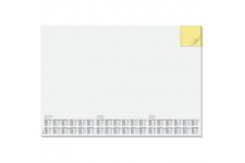 SIGEL HO490 Sous-main, bloc papier, calendriers sur 3 ans, blanc avec bloc notes jaune integre, A2 (59,5 x 41 cm), bl