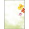 SIGEL DP123 Papier a  lettres, 21 x 29,7 cm, 90g/m², Fleurs de printemps, jaune, rouge, vert et rose, 50 feuilles