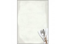 SIGEL DP125 Papier a  lettres, 21 x 29,7 cm, 90g/m², Menu de restaurant, blanc et gris, 50 feuilles