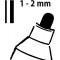 SIGEL GL178 Lot de 2 marqueurs a  craie liquide 20, effacables. Pointes ogives Ø 1 a  2 mm, blanc