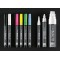 SIGEL GL178 Lot de 2 marqueurs a  craie liquide 20, effacables. Pointes ogives Ø 1 a  2 mm, blanc