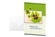 Sigel Fortune DS004 Good Luck Cards with German Text 17 x 11,5 cm-Blanc-Lot de 10 enveloppes avec inscription en allemand