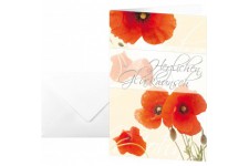 Sigel dS003 voeux red poppies 17 x 11,5 cm, avec, lot de 10 enveloppes blanches format c6