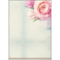 SIGEL DP004 Papier a  lettres, 21 x 29,7 cm, 90g/m², Roses, rose et vert, 50 feuilles