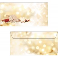 SIGEL DU221 Enveloppes motif pain d'epice marron/beige, format DL (11 x 22 cm), 25 pieces