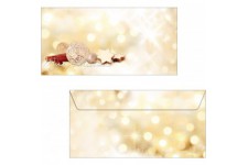 SIGEL DU221 Enveloppes motif pain d'epice marron/beige, format DL (11 x 22 cm), 25 pieces