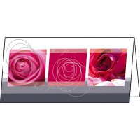 SIGEL DS176 25 Cartes de remerciements ou cartes de voeux fournies avec leur enveloppe, motif roses, 10,5 x 21 cm, rose