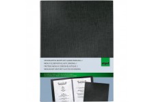 SIGEL SM110 Protege-menus a cordon elastique, 24 x 34 x 1,2 cm, similicuir aspect lin, noir