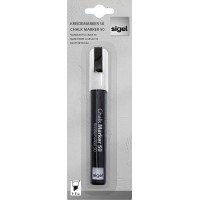 SIGEL GL181 Marqueur a  craie liquide 50, effacable, pointe biseautee largeur 1-5 mm, blanc