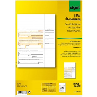 Sigel ZV572 formulaire commercial - formulaires commerciaux (250 feuilles, A4, 90 g/m², Blanc)