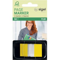 SIGEL HN490 Marque-pages adhesifs, papier film transparent, en distributeur Z, 50 feuilles de 4,3 x 2,5 cm, Color-Ti