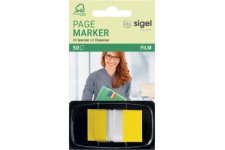 SIGEL HN490 Marque-pages adhesifs, papier film transparent, en distributeur Z, 50 feuilles de 4,3 x 2,5 cm, Color-Ti