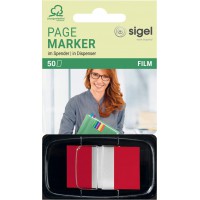 SIGEL HN491 Marque-pages adhesifs, papier film transparent, en distributeur Z, 50 feuilles de 4,3 x 2,5 cm, Color-Ti