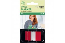 SIGEL HN491 Marque-pages adhesifs, papier film transparent, en distributeur Z, 50 feuilles de 4,3 x 2,5 cm, Color-Ti