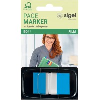 SIGEL HN492 Marque-pages adhesifs en papier film transparent, en distributeur Z, 50 feuilles de 4,3 x 2,5 cm, Color-