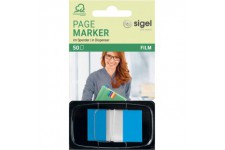 SIGEL HN492 Marque-pages adhesifs en papier film transparent, en distributeur Z, 50 feuilles de 4,3 x 2,5 cm, Color-
