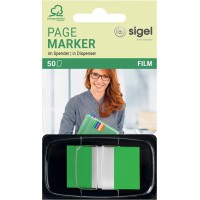 SIGEL HN493 Marque-pages adhesifs en papier film transparent, en distributeur Z, 50 feuilles de 4,3 x 2,5 cm, Color-