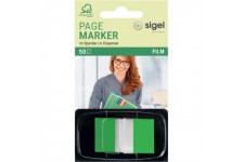 SIGEL HN493 Marque-pages adhesifs en papier film transparent, en distributeur Z, 50 feuilles de 4,3 x 2,5 cm, Color-