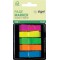 SIGEL HN489 Marque-pages adhesifs en papier film transparent, en distributeur Z, 200 feuilles 4,5x1,2 cm, 5 couleurs