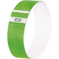 SIGEL EB212 120 Bracelets d'identification et de controle personnalisables - 25,5 x 2,5 cm - vert fluo