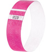 SIGEL EB210 120 Bracelets d'identification et de controle personnalisables - 25,5 x 2,5 cm - rose fluo