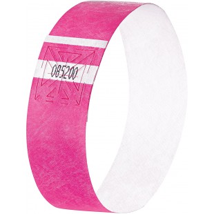 SIGEL EB210 120 Bracelets d'identification et de controle personnalisables - 25,5 x 2,5 cm - rose fluo