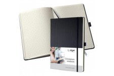 SIGEL CO111 Carnet de notes, env. A4 21,3 x 29,5 cm, petits carreaux, couverture rigide, noir - Conceptum