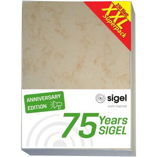 SIGEL T1081 Papier a  lettre, 21 x 29,7 cm, 90g/m², marbre beige, 250 feuilles