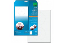 SIGEL LA501 - 50 etiquettes CD/DVD, Ø 11,7 cm, pour jet d'encre, 25 feuilles, blanc