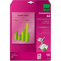 SIGEL LF619 Paquet de 20 feuilles transparents pour retroprojection, 21 x 29,7 cm