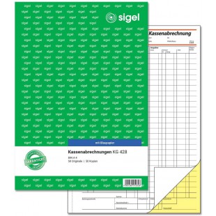 SIGEL KG428 Calcul de caisse A4 2 x 50 feuilles