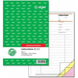 Sigel sd011 Contenu de billets autocopiant Format A5, 3 x 40 feuilles 1 Stuck