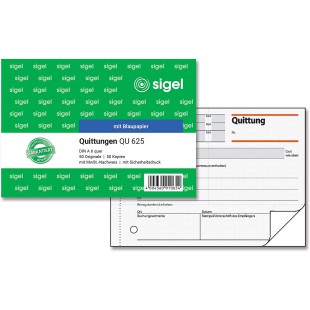 Sigel Bloc qu625 carnets de recus A6 orientation paysage, 2 x 50 feuilles, 1 piece 1 piece, 50 feuilles