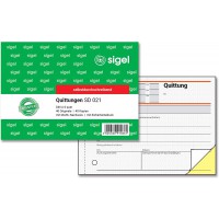 Sigel Bloc de bons de reception type papier carbone, format paysage, 2 x 40 feuilles 1 piece, 40 feuilles