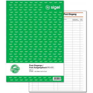 Sigel pg415 Post envoye/recu livre avec 'post-eingang/ausgang' ('Post recu/envoye') texte imprime sur les deux cotes 