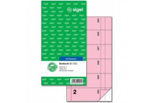 Sigel bonbuch double 360 tickets - 105 x 200 mm, 2 x 60 et feuilles de papier carbone Kellner-Nr. 2, rosa