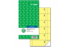 Carnet de bons Sigel BO071, 360 bons a  detacher, vert clair, 10,5 x 20 cm, 2 x 60 feuilles jaune