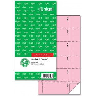 Carnet de bons Sigel - 360 bons a detacher - Autocopiant rosa