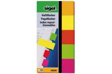 Sigel© Lot de 200 marqueurs adhesifs fluo, orange, jaune, rouge, grn, rose, 20 x 50 mm