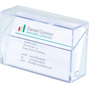 SIGEL VA110 Porte-cartes de visite, pour 100 cartes format 8,6 x 5,6 cm, transparent