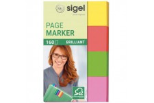 SIGEL HN630 Marque-pages adesifs en papier, 160 feuilles de 5 x 2 cm, 4 couleurs