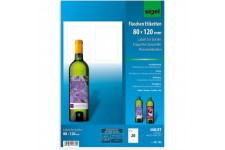 SIGEL DE160 Lot de 20 etiquettes bouteilles personnalisables, autocollants, 8 x 12 cm