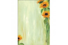 SIGEL DP694 Papier a  lettres, 21 x 29,7 cm, 90g/m², tournesols, jaune et vert, 25 feuilles