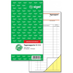 Sigel formulaires - rapporte 10,5 x 20 cm Papier carbone, 2 x 40 feuillets 1 Stuck